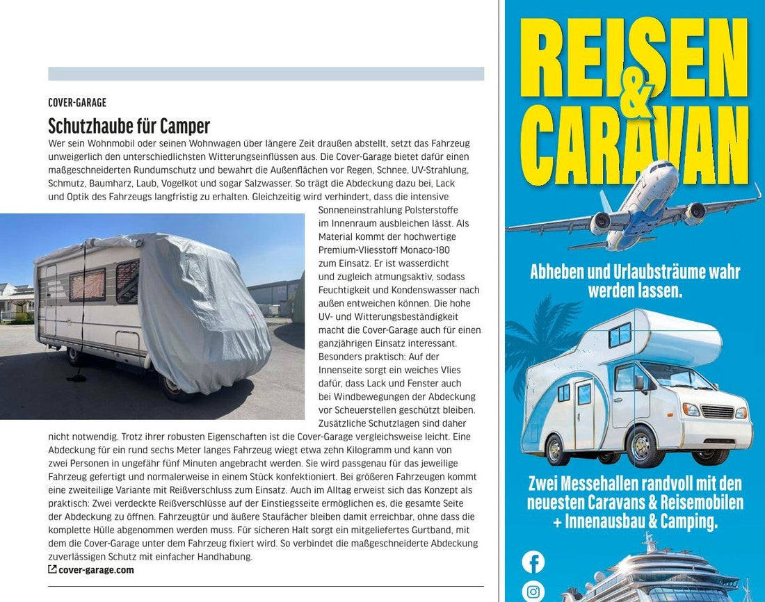 Cover-Garage im Magazin Camping & Reise