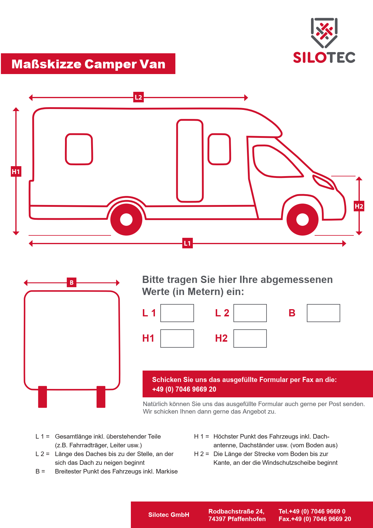 Abdeckung für Camper Vans